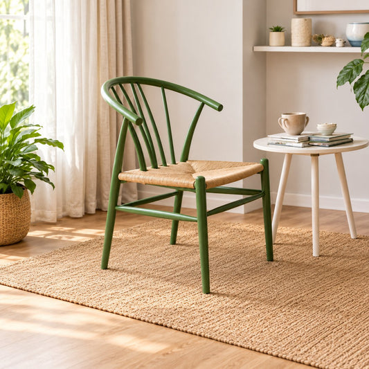 Carlton Furniture Mura Chair Green Painted — lifestyle setting