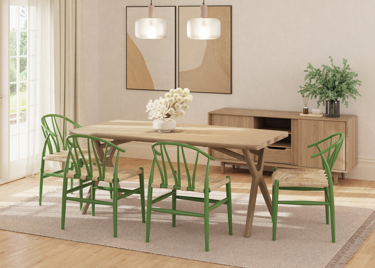 Carlton Furniture Mura Chair Green Painted — lifestyle setting