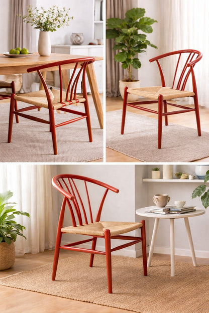 Carlton Furniture Mura Chair Red Painted — lifestyle setting
