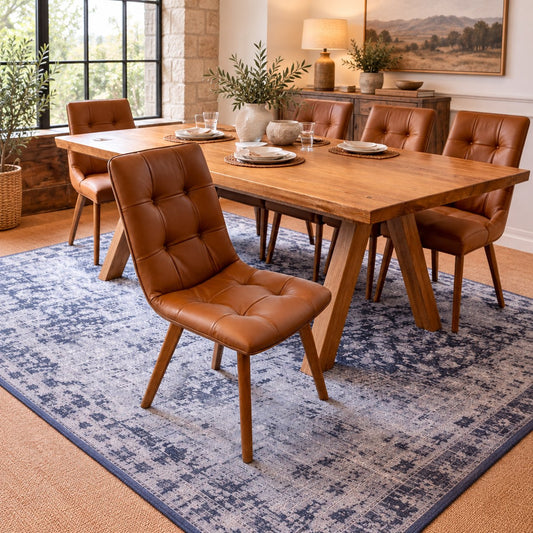 Carlton Furniture Pair of Atlanta Swivel Chairs - Tan Leather - Grey Oiled Legs — lifestyle setting
