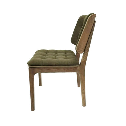 Carlton Furniture Pair of Boden Chairs upholstered seat and back in Hunter green Fabric Grey oil legs — product view
