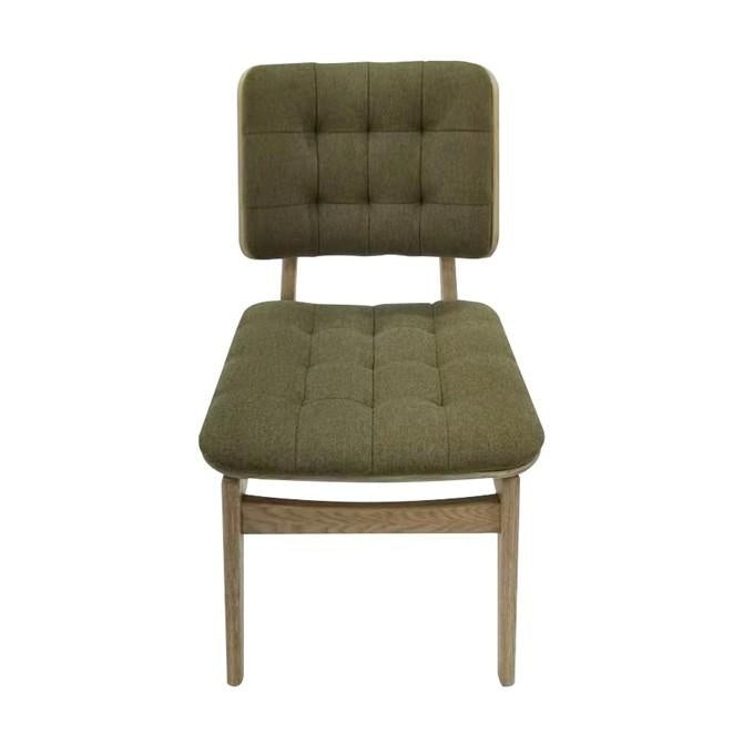 Carlton Furniture Pair of Boden Chairs upholstered seat and back in Hunter green Fabric Grey oil legs — product view