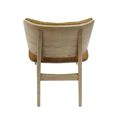 Carlton Furniture Pair of Boden Chairs upholstered seat and back in Tan Leather Grey oil legs — product view