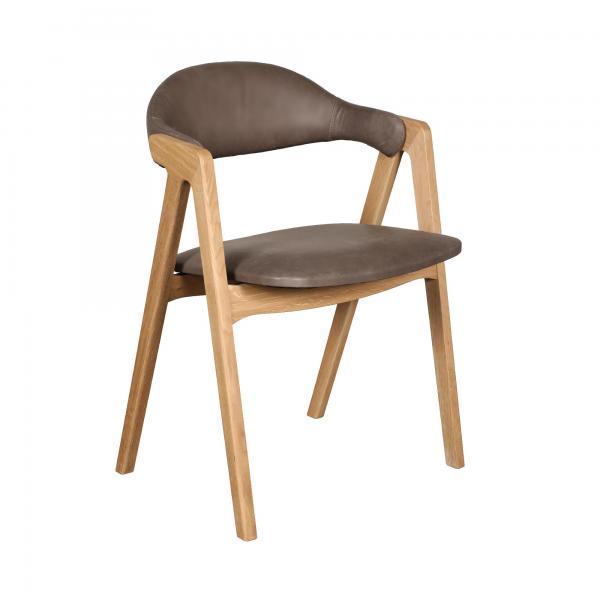 Carlton Furniture Pair of Ossby Chairs in Grey leather with Grey Oiled Legs — product view