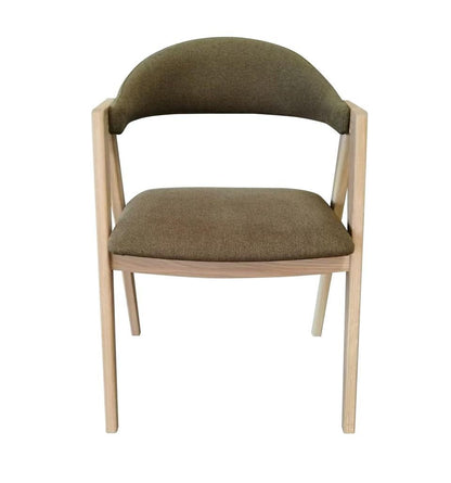 Carlton Furniture Pair of Ossby Chairs in Hunter Green Cambridge Fabric with Bianco Oiled Legs — product view