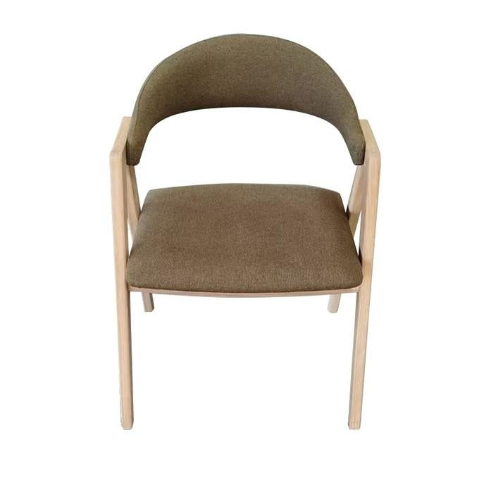 Carlton Furniture Pair of Ossby Chairs in Hunter Green Cambridge Fabric with Bianco Oiled Legs — product view