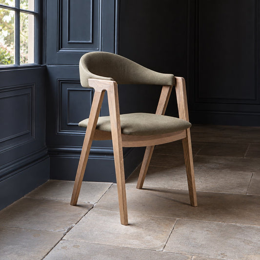 Carlton Furniture Pair of Ossby Chairs in Hunter Green Fabric with Grey Oiled Legs — lifestyle setting