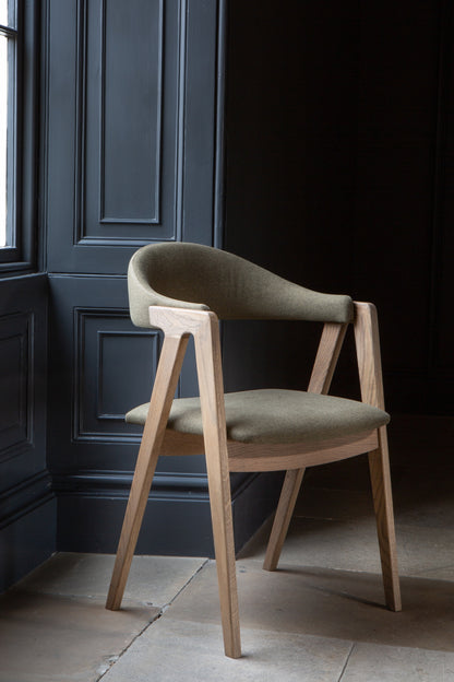 Carlton Furniture Pair of Ossby Chairs in Hunter Green Fabric with Grey Oiled Legs — lifestyle setting
