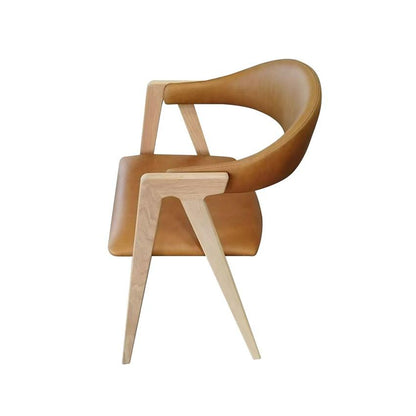 Carlton Furniture Pair of Ossby Chairs in Tan leather with Bianco Oiled Legs — product view