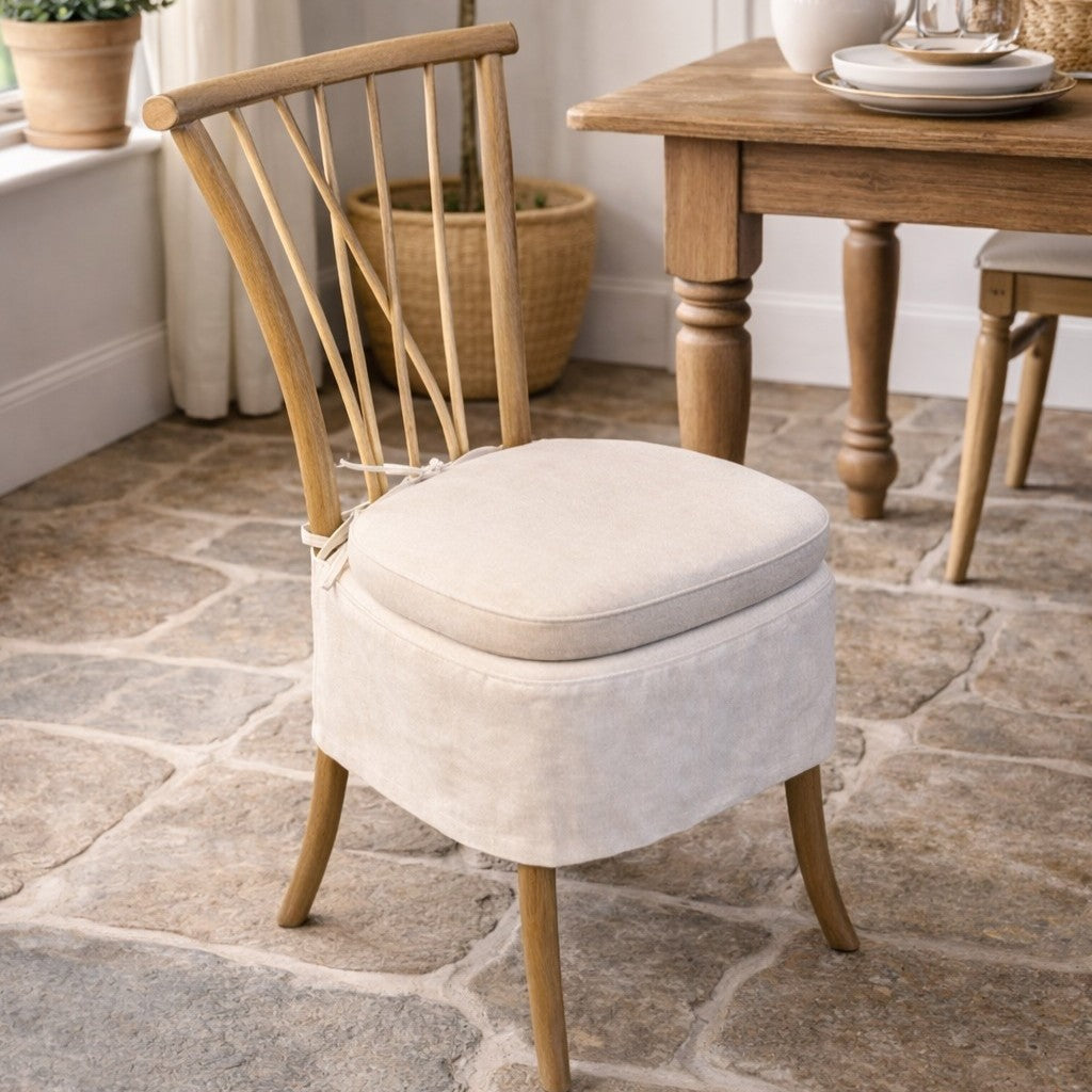 Carlton Furniture Pair of Tiana Chairs Natural Linen Aqua Guard Fabric — lifestyle setting