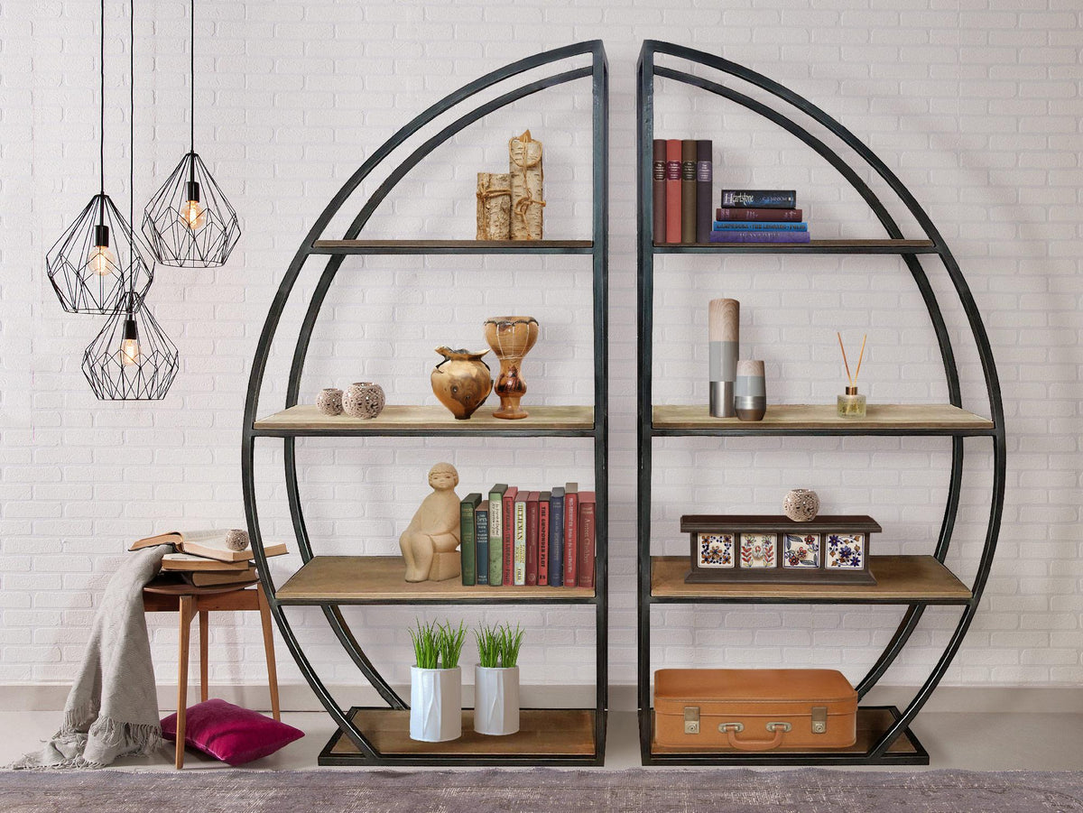 Carlton Furniture Sail Metal Bookcase — lifestyle setting