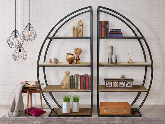 Carlton Furniture Sail Metal Bookcase — lifestyle setting