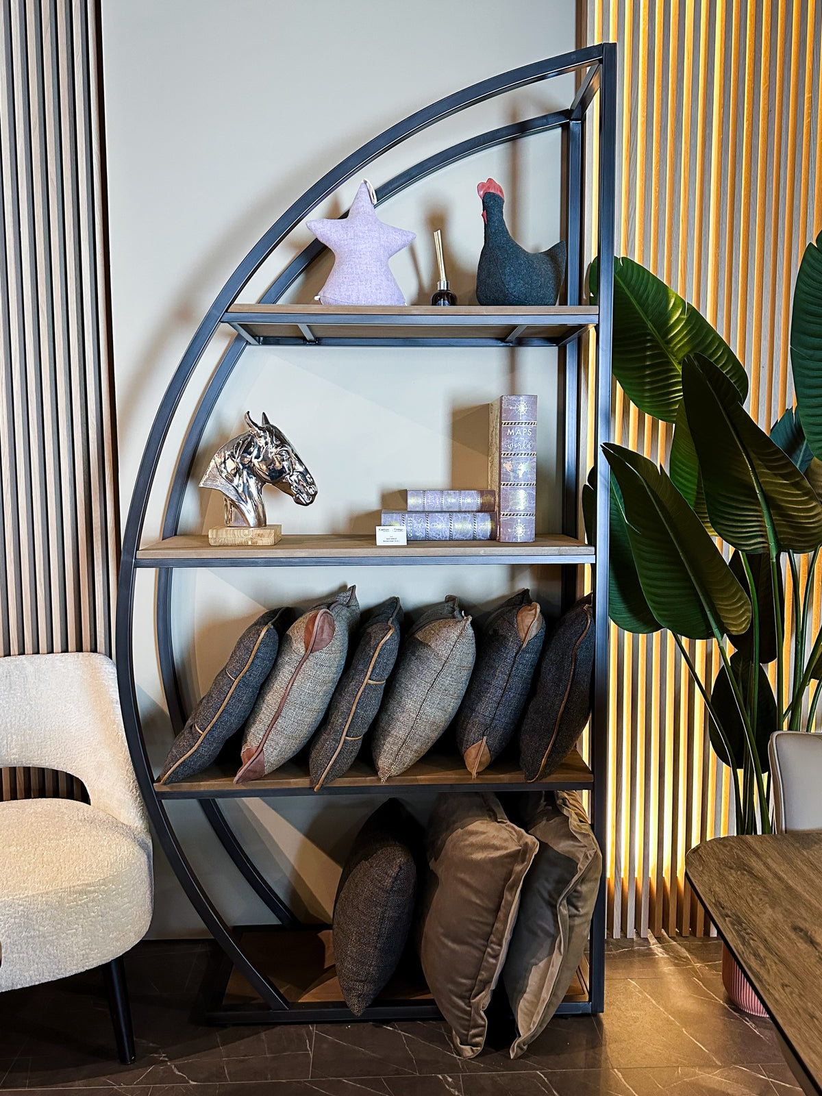 Carlton Furniture Sail Metal Bookcase — lifestyle setting