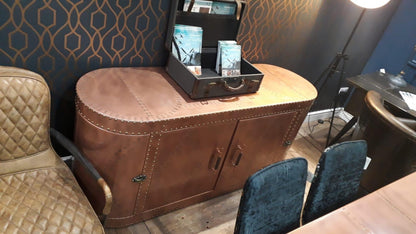Carlton Furniture Sideboard - Copper Metal Finish — lifestyle setting
