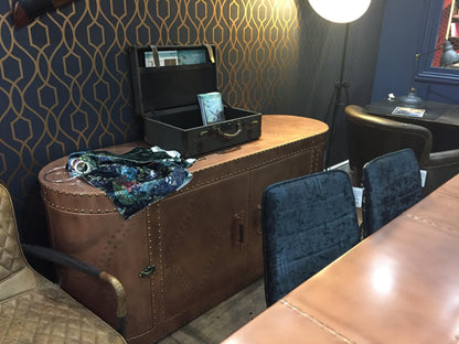 Carlton Furniture Sideboard - Copper Metal Finish — lifestyle setting