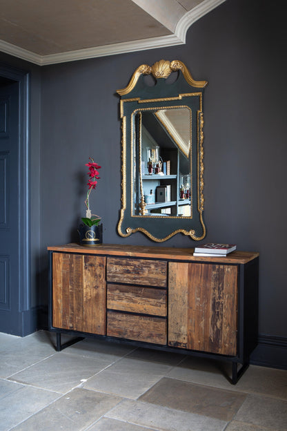Carlton Furniture Sleeper Wood/Black Iron - 3 Drawer 2 Door Sideboard — lifestyle setting
