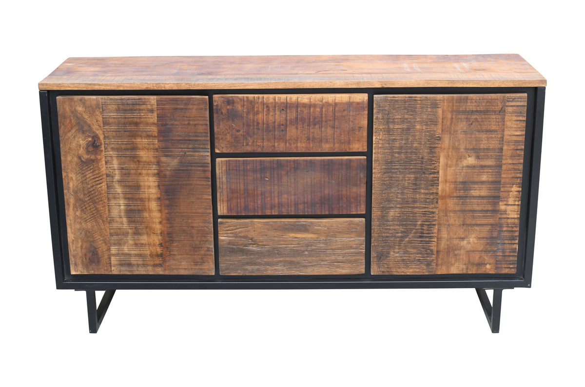 Carlton Furniture Sleeper Wood/Black Iron - 3 Drawer 2 Door Sideboard — product view