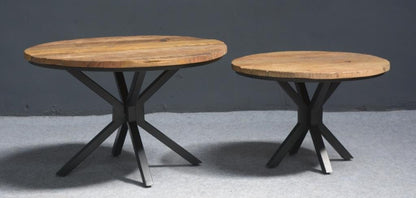 Carlton Furniture Sleeper Wood/Black Iron - Round Coffee Table Set of 2 — product view