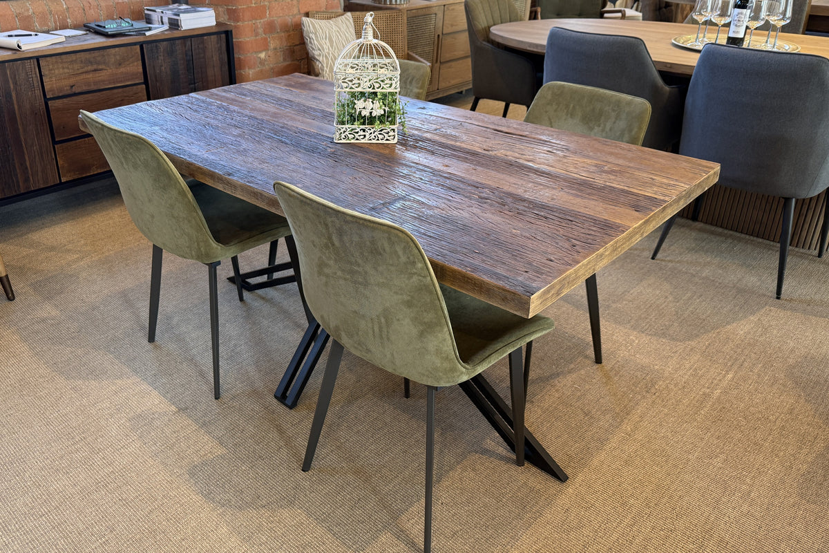 Carlton Furniture Sleeper Wood - Rectangular Dining Table with Open X Leg — lifestyle setting