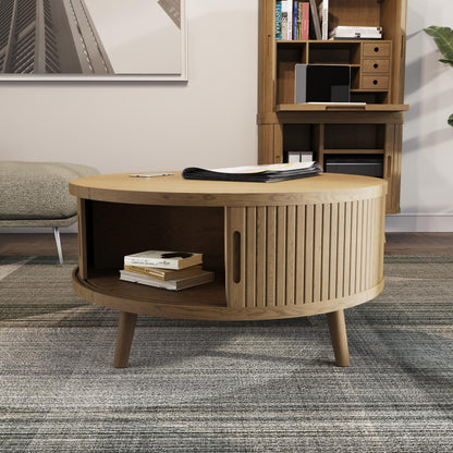 Carlton Furniture Tambour - Grey Coffee Table — lifestyle setting