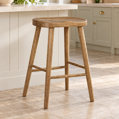 Carlton Furniture Tova Barstool in Grey Oiled Finish shown in a room setting