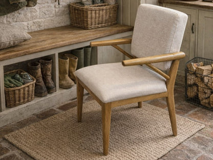Carlton Furniture Tundra Chair Natural Linen — lifestyle setting