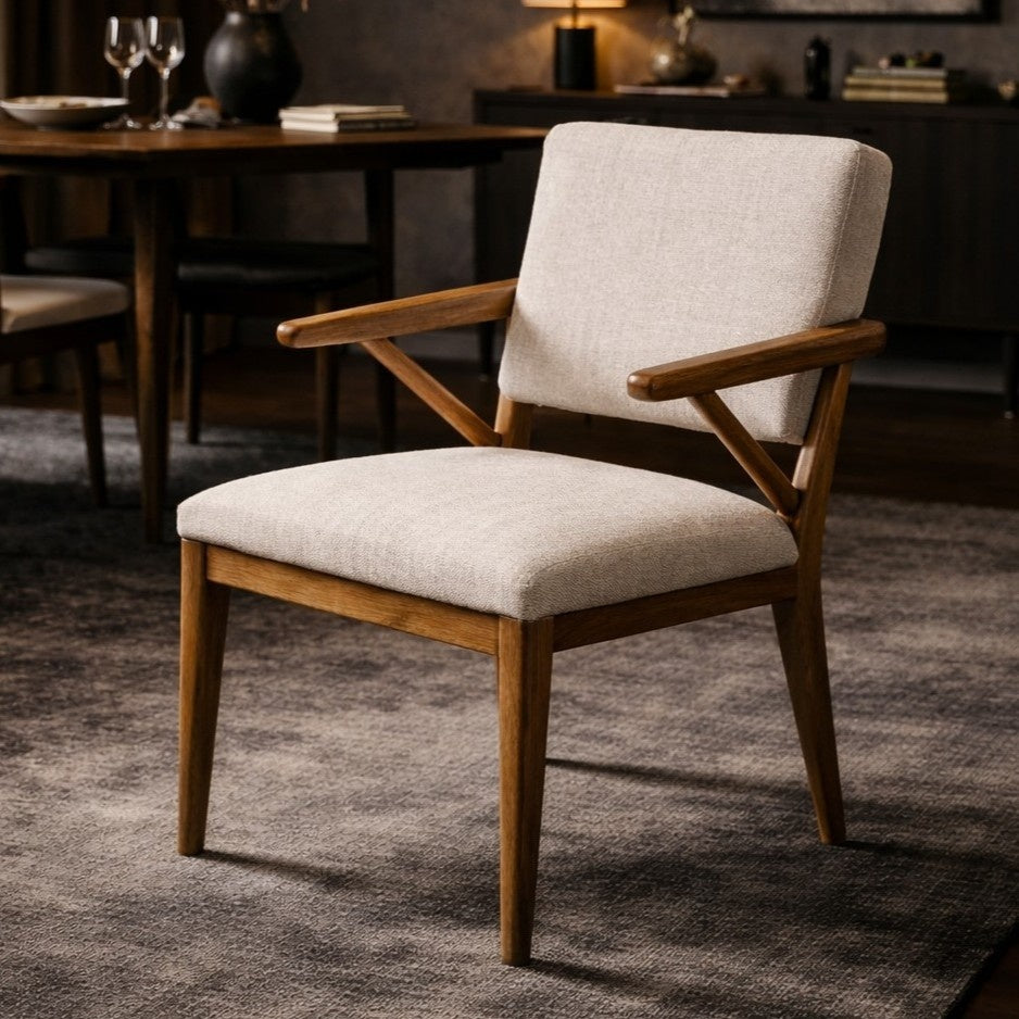 Carlton Furniture Tundra Chair Natural Linen — lifestyle setting