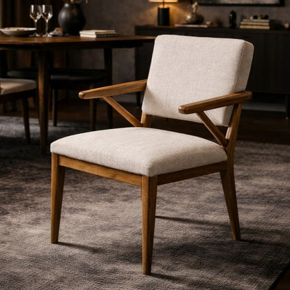 Carlton Furniture Tundra Chair Natural Linen — lifestyle setting