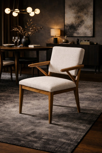 Carlton Furniture Tundra Chair Natural Linen — lifestyle setting