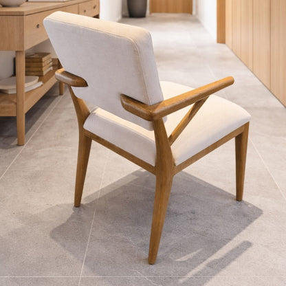Carlton Furniture Tundra Chair Natural Linen — lifestyle setting