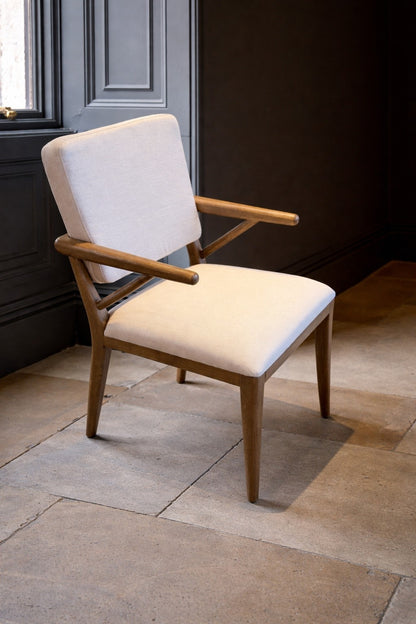 Carlton Furniture Tundra Chair Natural Linen — lifestyle setting