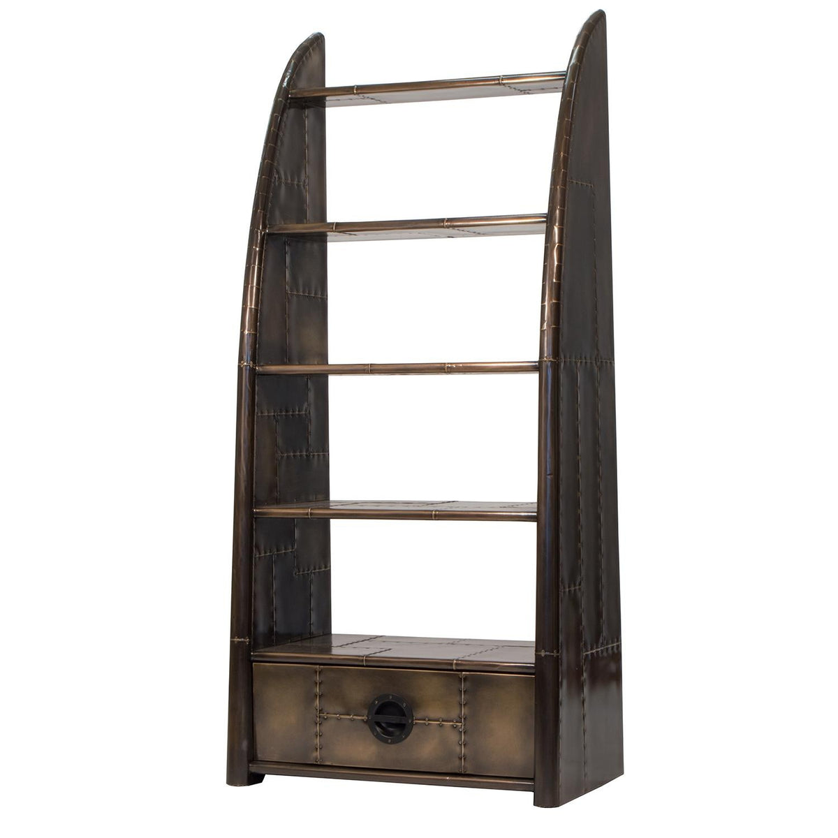 Carlton Furniture Wing Bookcase - Vintage Jet Brass — product view