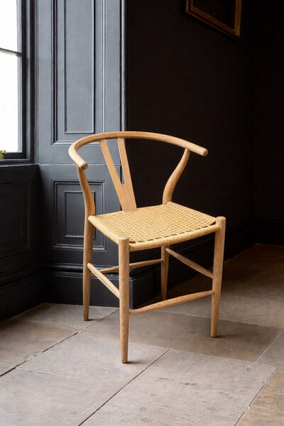 Carlton Furniture Wishbone Barstool with Rope Weave Seat and Grey Oil Legs supplier photograph