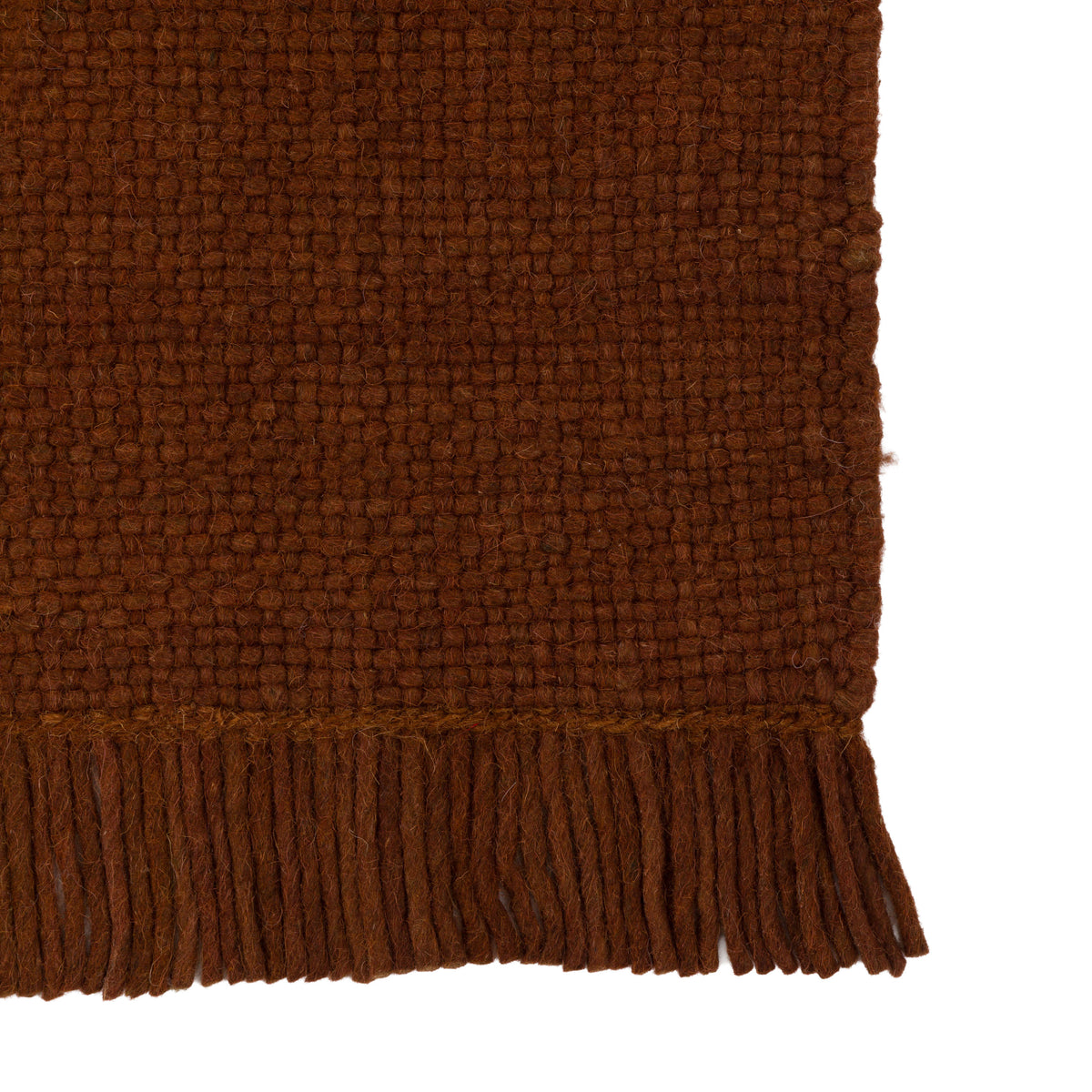 Gallery Direct Amara Rug Rust - corner and edge showing woven texture and finishing