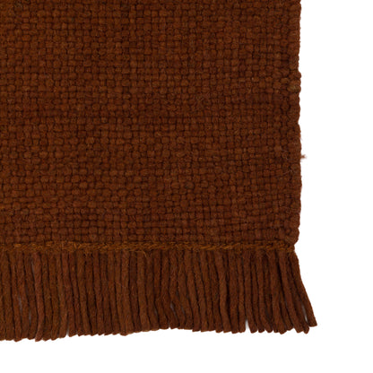 Gallery Direct Amara Rug Rust - corner and edge showing woven texture and finishing