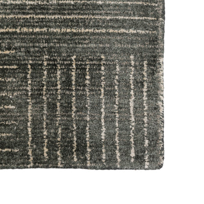 Gallery Direct Azelo Geo Rug Graphite - corner and edge showing woven texture and finishing
