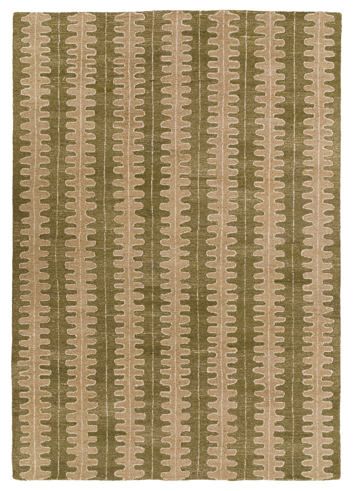 Gallery Direct Azelo Rug Natural Olive - complete front product view, 230 x 160 cm