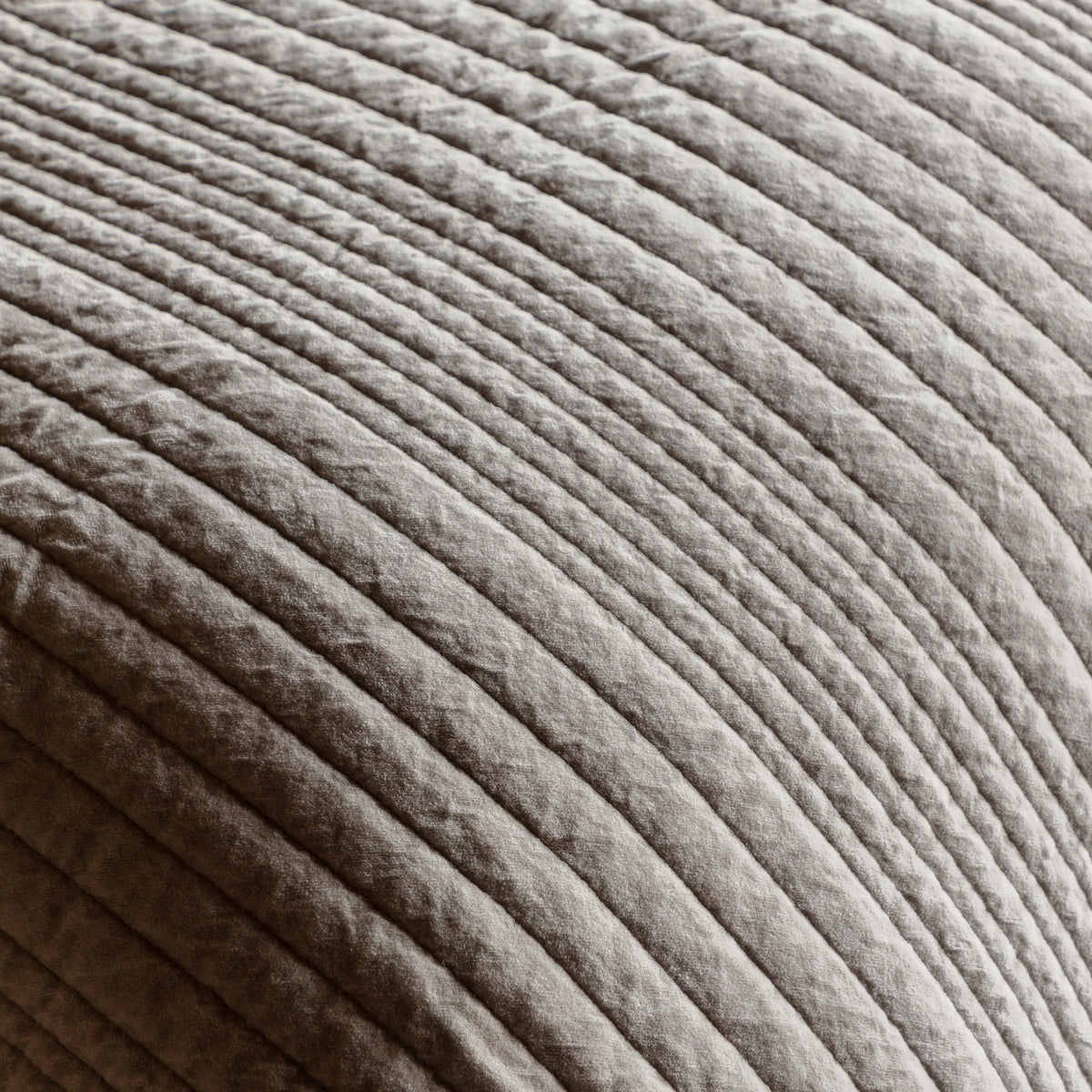 Gallery Direct Cotton Velvet Stitched Bedspread Taupe 2200x2400mm - stitched velvet texture close-up