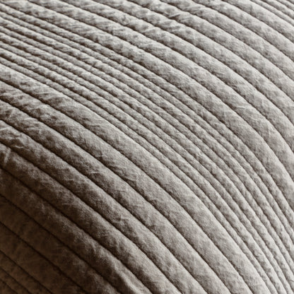 Gallery Direct Cotton Velvet Stitched Bedspread Taupe 2200x2400mm - stitched velvet texture close-up