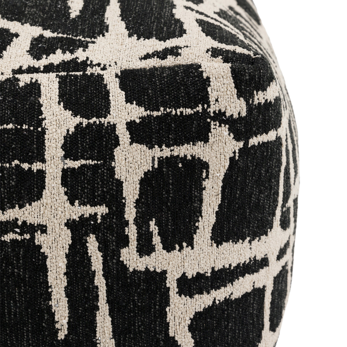 Gallery Direct Elara Jacquard Pouffe Slate 550x550x350mm - woven pattern and edge close-up