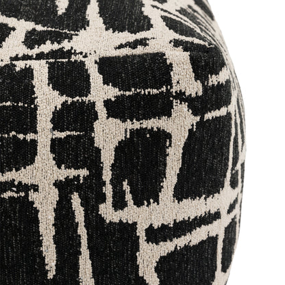 Gallery Direct Elara Jacquard Pouffe Slate 550x550x350mm - woven pattern and edge close-up