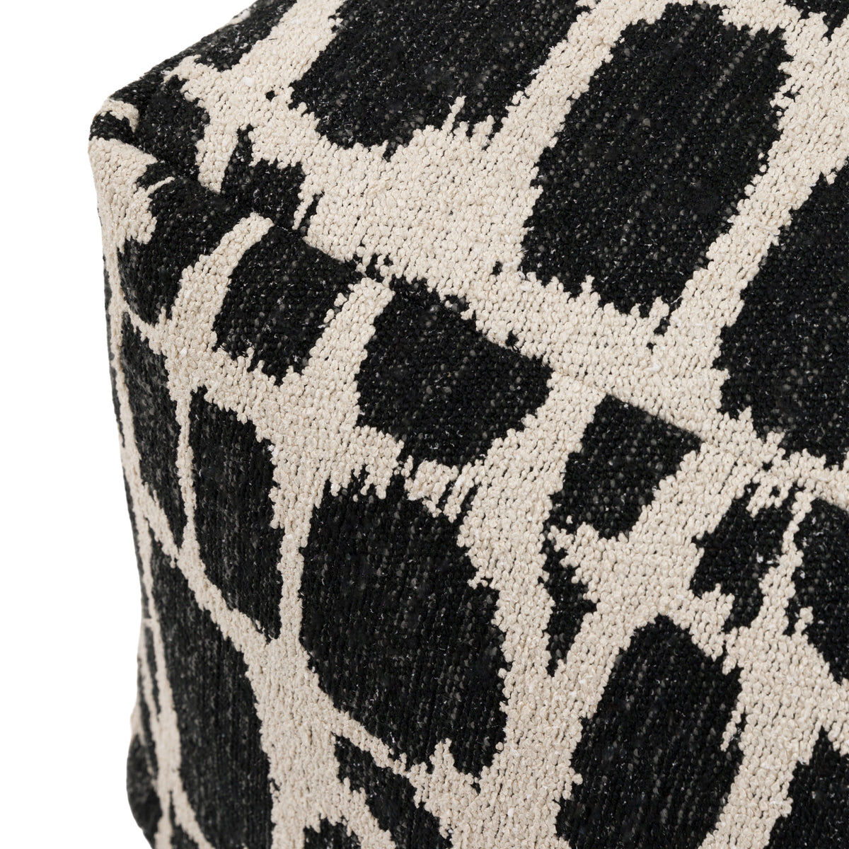 Gallery Direct Elara Jacquard Pouffe Slate 550x550x350mm - woven seat texture close-up