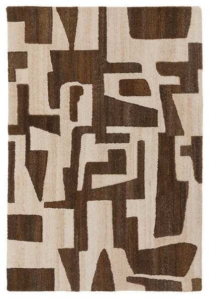 Gallery Direct Luma Geo Rug Sand Brown - complete front product view, 230 x 160 cm