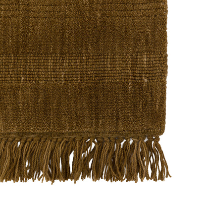 Gallery Direct Malin Rug Olive - corner and edge showing woven texture and finishing