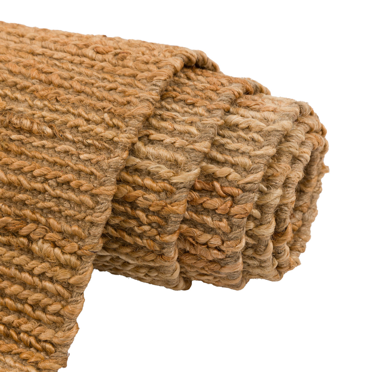 Gallery Direct Maris Rug Natural - rolled rug showing weave and pile texture