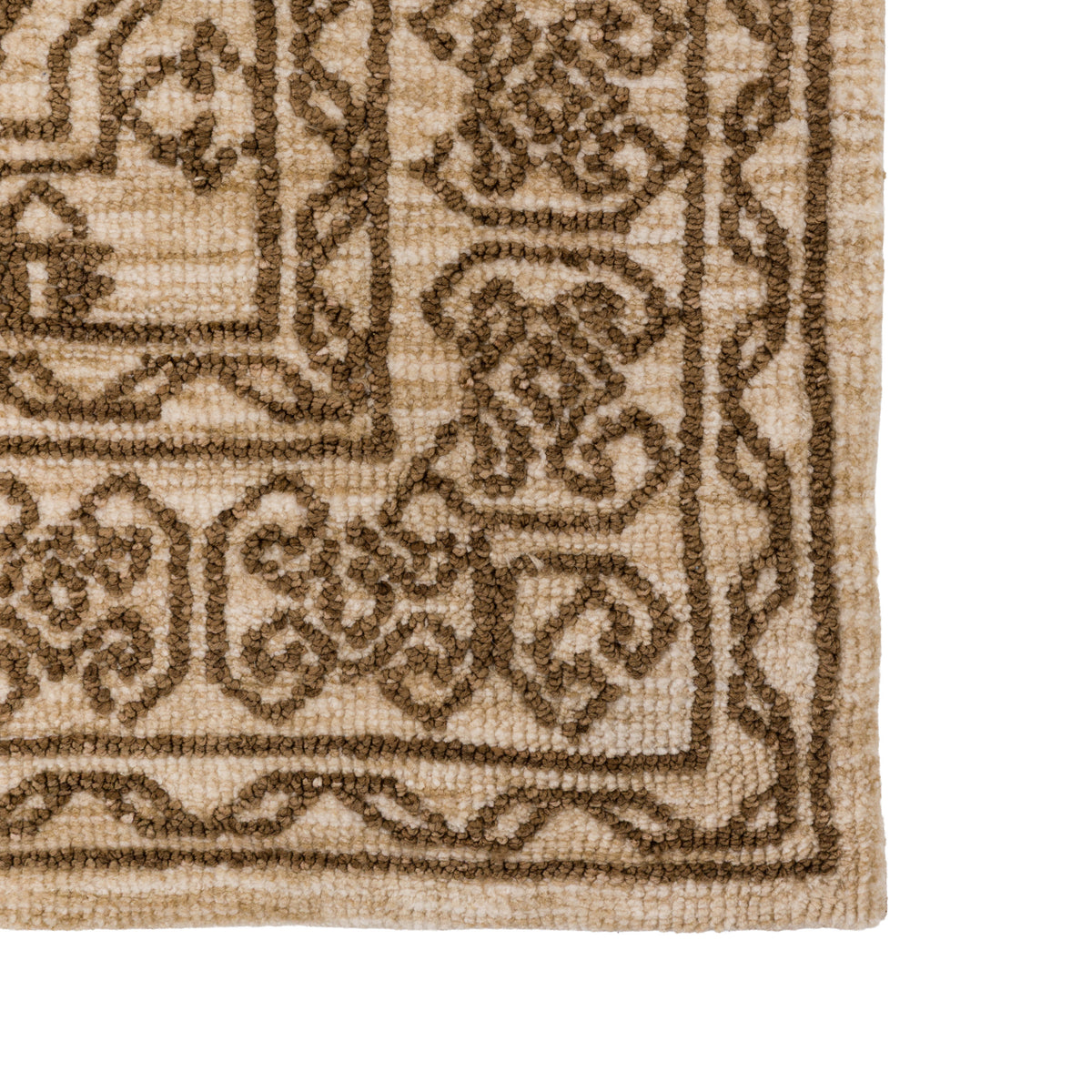 Gallery Direct Orla Rug Mocha - corner and edge showing woven texture and finishing