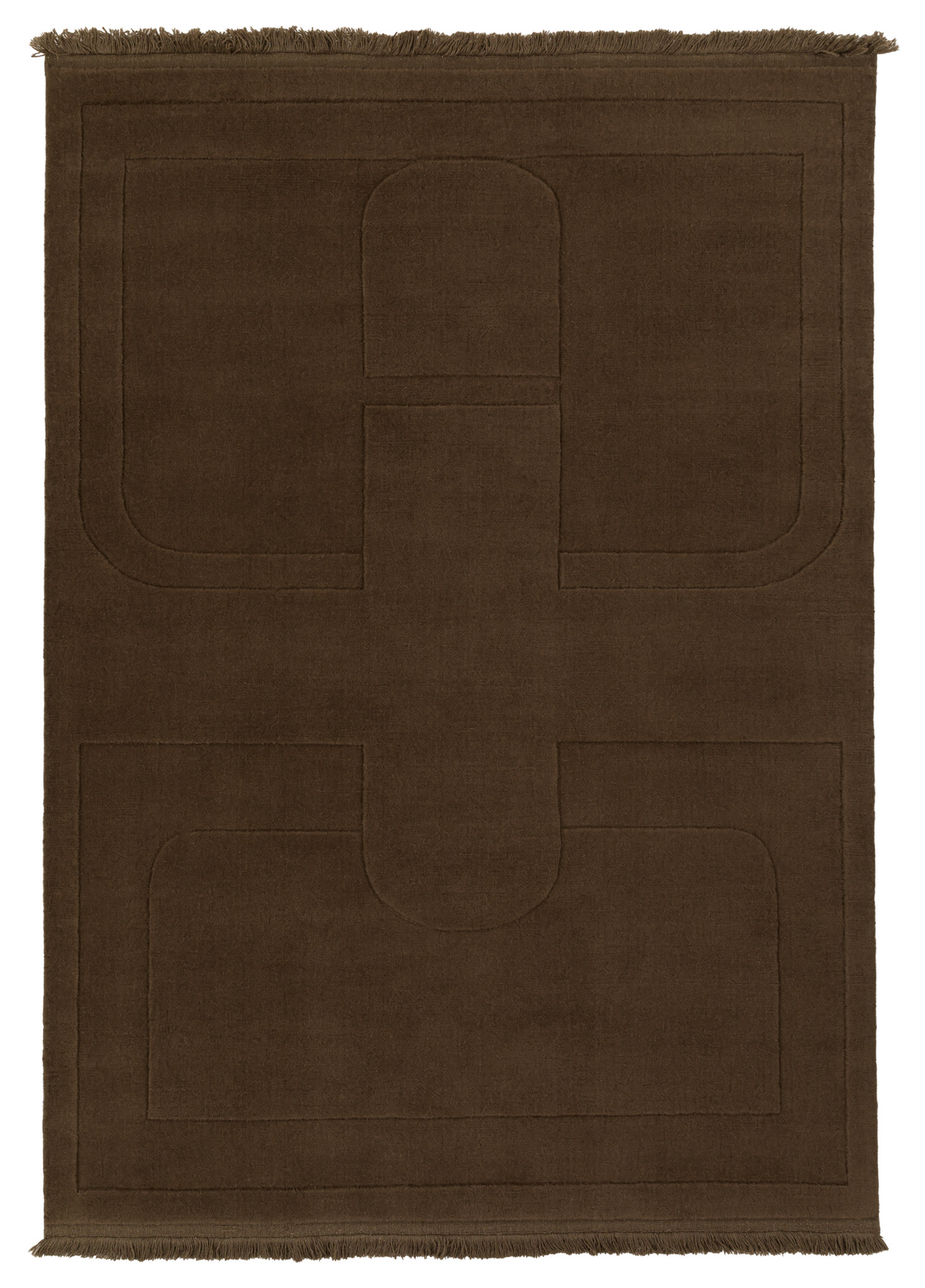 Gallery Direct Sienna Rug Chocolate - complete front product view, 230 x 160 cm