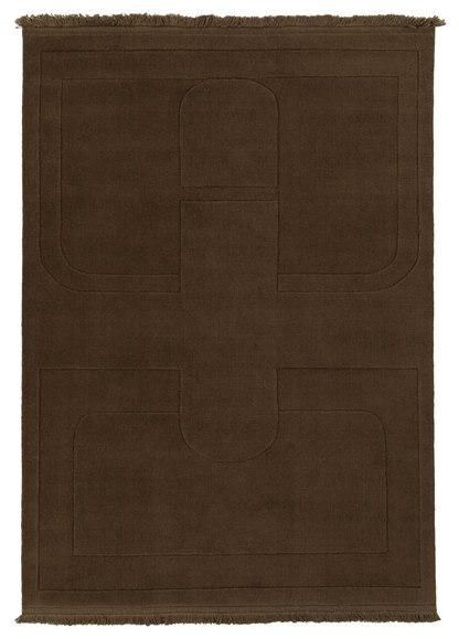 Gallery Direct Sienna Rug Chocolate - complete front product view, 230 x 160 cm