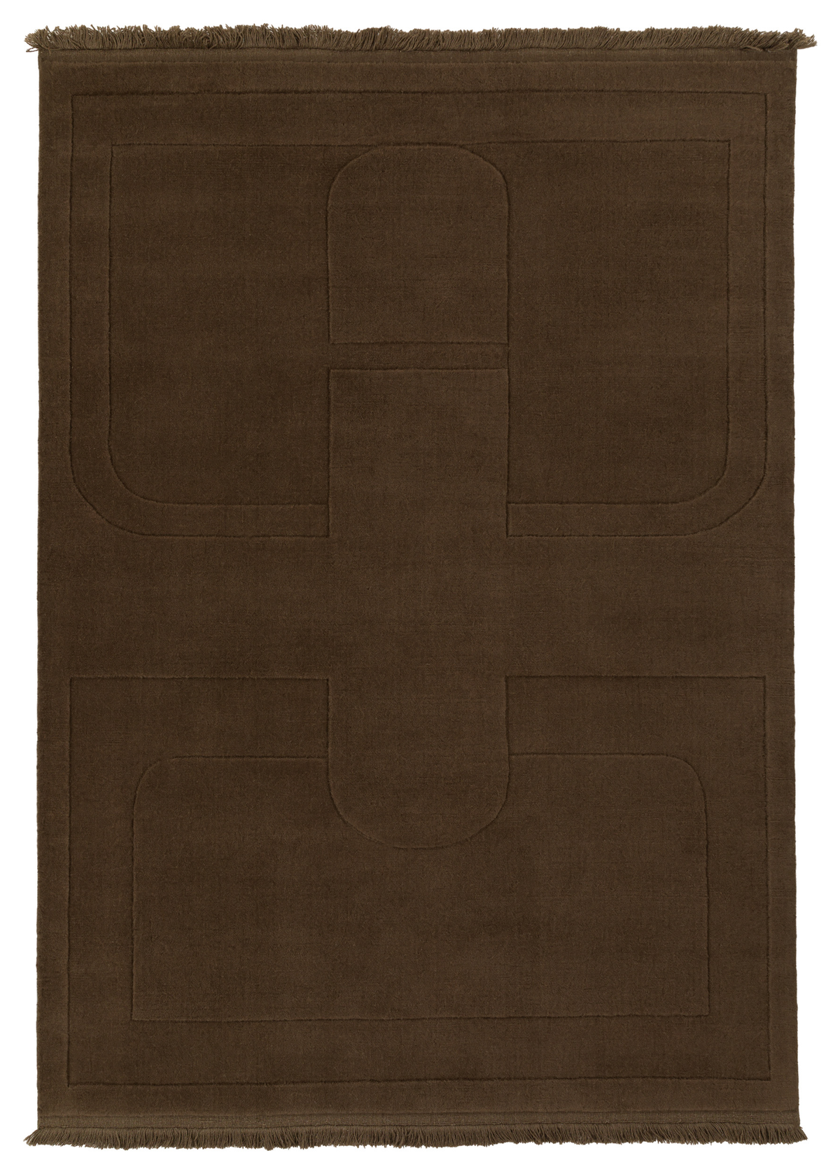 Gallery Direct Sienna Rug Chocolate - complete front product view, 290 x 200 cm