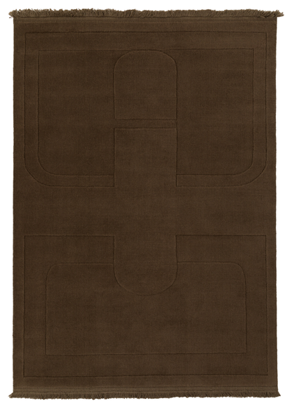 Gallery Direct Sienna Rug Chocolate - complete front product view, 290 x 200 cm